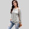 Anna-Kaci Women's Long Sleeve Henley Pullover with Button Detail and Ribbed Cuffs - 3 of 4