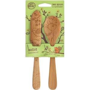 Talisman Designs Laser Etched Beechwood Jam Spoon & Spreader Set, Woodland Collection, Set of 2 - 1 of 1