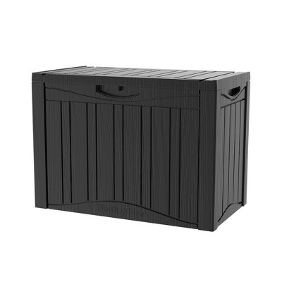 Decksplore 45-Gallon Outdoor Storage Box Deck Box Indoor Outdoor Use, Waterproof Resin Storage Bin with Lockable Lid
