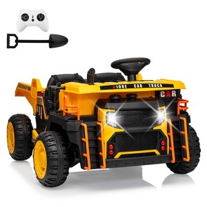 Garvee 24V 2-Seater Ride-On Dump Truck for Kids, Electric Construction Vehicle with Remote Control,Motorized Dump Bed, Shovel, LED Lights, Music - 1 of 4