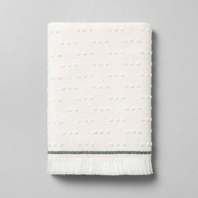 Fouta Texture Dots Bath Towel Sour Cream/Railroad Gray - Hearth & Hand™ with Magnolia