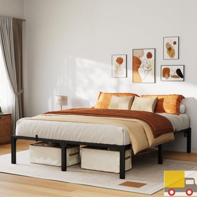 Garvee Metal Bed Frame, Heavy Duty Platform with 800 lbs Support, No Box Spring, Easy Tool-Free Assembly, Noise-Free Design, Black