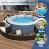 112.2" Outdoor Rattan Spa Surround Sectional with Cushioned Seating & Hidden Storage for Patio or Poolside -3irtyhousy - 2 of 4