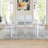 FDW Dining Table Set Glass for Small Spaces Kitchen Table and Chairs for 4 Table with Chairs Home Furniture Rectangular Modern - 3 of 4