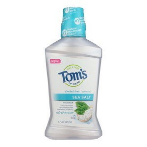 Tom's of Maine Sea Salt Refreshing Mint Mouthwash - 16 oz - 1 of 4