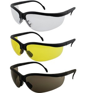 3 Pairs of Global Vision Eyewear Blue Moon Safety Motorcycle Glasses with Clear, Smoke, Yellow Lenses - 1 of 4