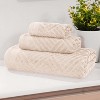 Basketweave Luxury Cotton Jacquard 3 Piece Assorted Towel Set by Blue Nile Mills - 2 of 4