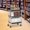 Folding Utility Carts,3-Tier Collapsible Push Cart with 360° Swivel,300LBS Service Tool Wagon for Restaurant,Garage Warehouse,Kitchen Storage - 2 of 4