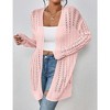 Womens Cardigan Above Knee Crochet Sweater Open Front Ribbed Long Sleeve Lightweight Sweater Longline Cardigan Cozy Fall Sweater Coats - 4 of 4