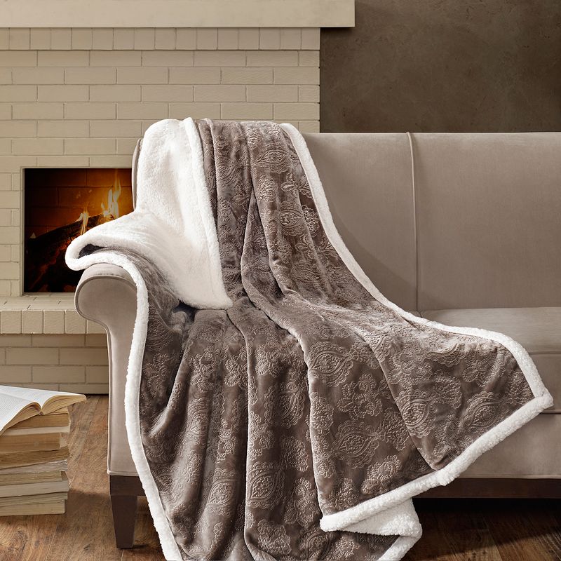 60"x70" Oversized Celia Textured Plush Throw Blanket, 2 of 4