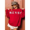 I am a Fashion junky BiBi Merry Glitter Christmas Drop Shoulder Top - 3 of 4