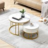 NicBex Stylish Nesting Coffee Table Set of 2,Sintered Stone Circular/Square and Marble Tabletop,Center Table for Living Room - 2 of 4