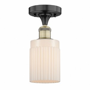 Hadley - 1 Light Semi-Flush Mount In Art Deco Style-9.75 Inches Tall and 4.5 Inches Wide - 1 of 1