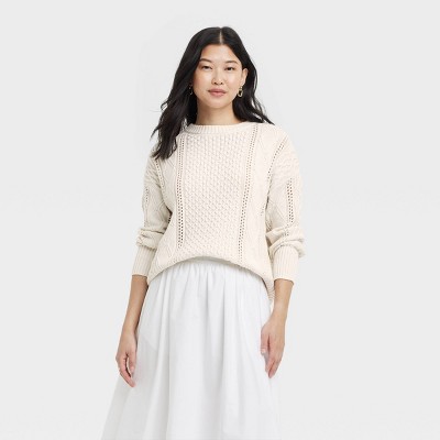 Women's Crewneck Tunic Pullover Sweater - A New Day™