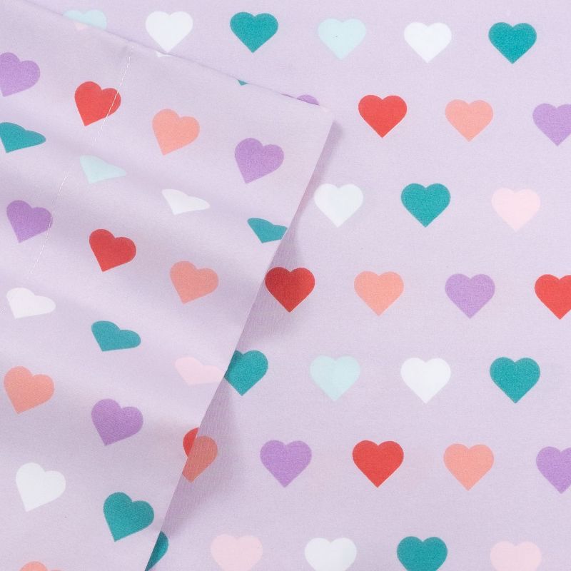 Hearts Microfiber Kids' Sheet Set By Sweet Home Collection™, 3 of 7