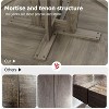 47 Inch Wood Round Dining Table for 4, Farmhouse Dinner Table with Wooden Top and Sturty Legs for Dining Room, Living Room(Table Only), Gray - 4 of 4