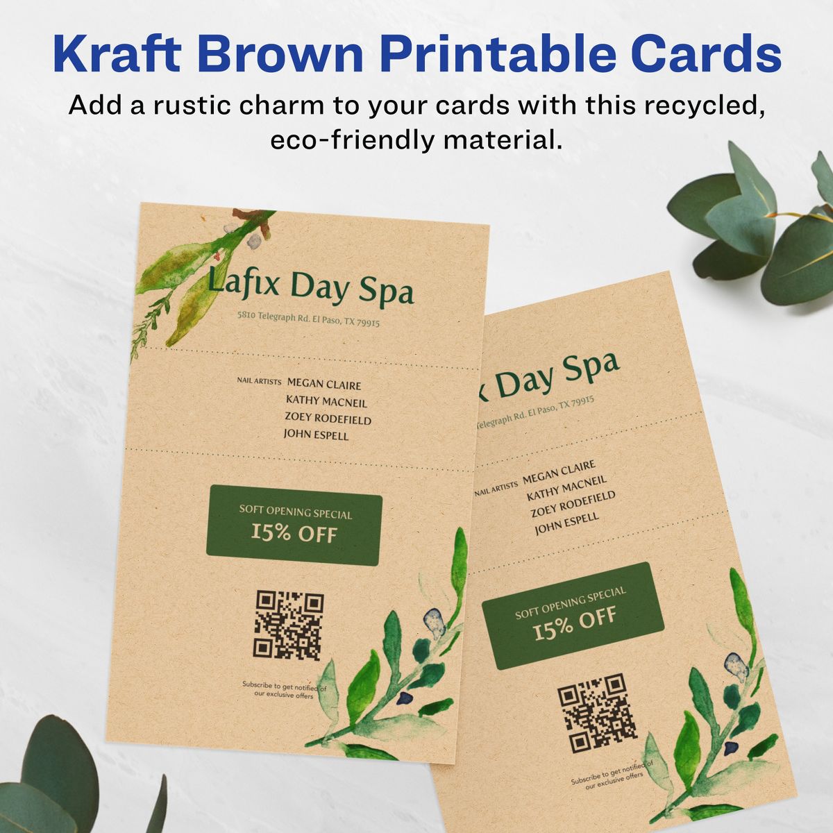 Avery 5-1/2" x 8-1/2" Rectangle, Kraft Brown Invitation Cards - thumbnail 2