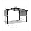 Outdoor Patio Pergola Arched Metal Gazebo with Retractable Canopy Waterproof Sun Shade for Garden Lawn Backyards - 2 of 4
