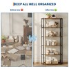 Bookshelf, 6-layer bookcase, industrial style corner storage shelf, freestanding, suitable for bedroom, home office, kitchen, living room - 3 of 4