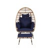 Wicker Egg Chair With Ottoman,Oversized Large Rattan Egg Chairs With Thick Cushion And Ottoman,Egg Chair For Porch, Backyard-Cuddlewood - 3 of 4