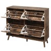 NicBex 41.34 Inch Freestanding Modern Shoe Cabinet with 4 Rattan Flip Drawers and Pine Legs for Hallway,Living Room and Entryway - 4 of 4