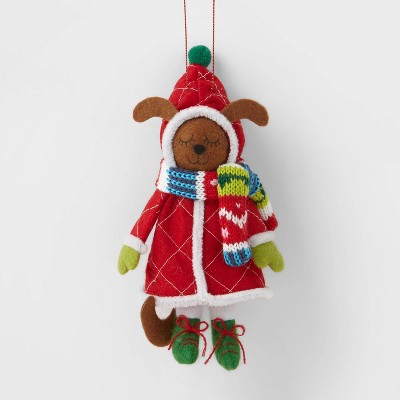 Dog with Red Coat and Green Shoes Christmas Tree Ornament - Wondershop™