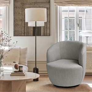 Bella Armrest 360° Swivel Nursery Chair,27'' Seat Width Contemporary Upholstered Velvet Swivel Chair-Maison Boucle - 1 of 4