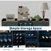 47in Modern Wine Bar Cabinet w/ Wood Liquor Storage & Buffet Station - Coffee Bar w/ Racks for Living/Dining/Kitchen - 4 of 4