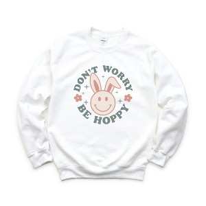 Simply Sage Market Women's Graphic Sweatshirt Be Hoppy Smiley Face - 1 of 3