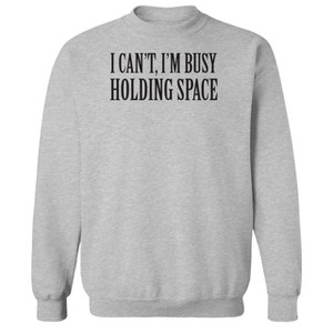 Rerun Island Men's Holding Space Long Sleeve Graphic Cotton Pullover Sweatshirt - 1 of 3