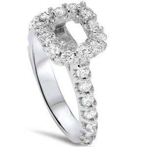 Pompeii3 1/2ct Princess Cut Engagement Diamond Ring Setting 14K White Gold - 1 of 2