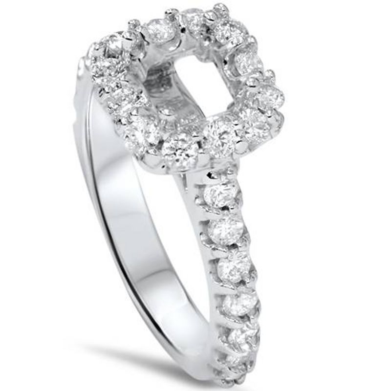 Pompeii3 1/2ct Princess Cut Engagement Diamond Ring Setting 14K White Gold, 1 of 3