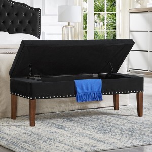 NicBex 48 Inch Storage Ottoman Bench Modern Velvet Bench with Arms, Button Tufted Cushion for Living Room, Bedroom, Entryway - 1 of 4