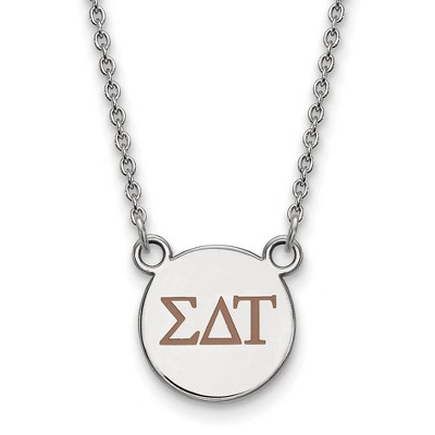 Black Bow Jewelry Sterling Silver Sigma Delta Tau Greek Life Necklace 18 Inch