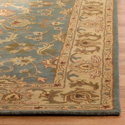 Heritage Blue and Beige Hand-Tufted Wool Area Rug 8' x 10'
