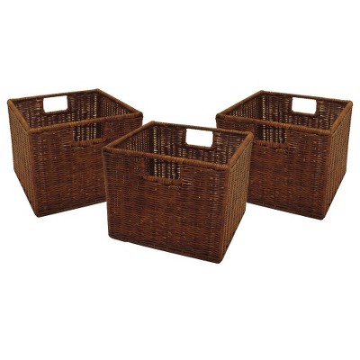 wicker cube storage boxes