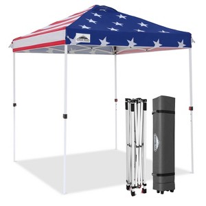 EAGLE PEAK 6.6x6.6 Pop Up Canopy Tent Instant Outdoor Canopy Easy Set Up Straight Leg Folding Shelter with Wheeled Bag, 8 Stakes and 4 Ropes - 1 of 4