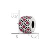 Black Bow Jewelry Sterling Silver with Dark Pink Crystals July Lattice Bead Charm - 4 of 4
