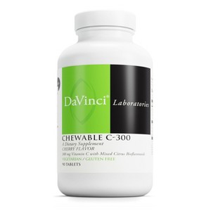 DaVinci Labs Chewable C300 - Vitamin C Supplement to Support Immune Health, Cholesterol and More* - Gluten-Free - Cherry Flavor - 90 Tablets - 1 of 4