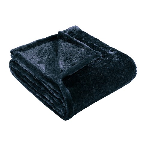 Cozy And Warm Microfiber Fleece Blanket, Full/queen, Navy Blue - Blue ...