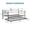Twin Daybed with Trundle, Metal Bed Frame with Pull Out Sleeper, Steel Slat Support, No Box Spring Needed, Easy Assembly - 4 of 4