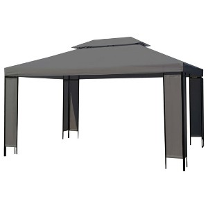 vidaXL Spacious Steel & Fabric Canopy Gazebo in Anthracite and Black - 157.5"x118.1"x107.5" with Vented Roof for Optimum Air Circulation - 1 of 4