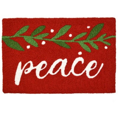 Jellybean Peace Washable Doormat – 20"x30" Colorful Accent Mat for Entryways, Porches & Indoor Spaces with Boho Charm