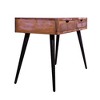 43" 2 Drawer Reclaimed Wood Console Table with Angled Legs and Pastel Accent Brown/Black - The Urban Port: Handcrafted, Cut Out Handles - 4 of 4