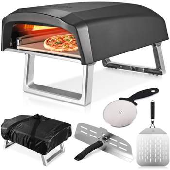 Commercial Chef Pizza Oven Outdoor - Propane Gas Portable for Outside with Bundle (L-Shaped Burner)