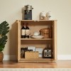 Modern Accent Storage Cabinet with Curved Wave & Adjustable Shelf, Sideboard Buffet  Cabinet for Dining Room, Living Room, or Entryway-Tanpinhause - 3 of 4