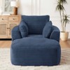 AENKYO Oversized Sleeper Sofa Bed & Cloud Lounge Chair, Corduroy Upholstered Sofa No Assembly Required for Living Room - 2 of 4