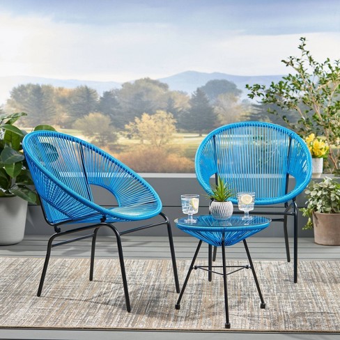 Latigo 3pc rattan patio chat set hot sale