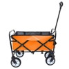 VisioGear Collapsible Foldable Wagon Cart with Strapping, Wagon Grocery Cart for Camping Shopping Sports, Orange, 25.98"*17.32"*37.4" - 4 of 4