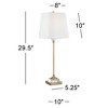 Regency Hill Julia Traditional Buffet Table Lamp 29 1/2" Tall Gold Crystal White Fabric Tapered Square Shade for Living Room Dining House Entryway - 4 of 4